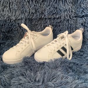 White adidas with black stripes, brand new
